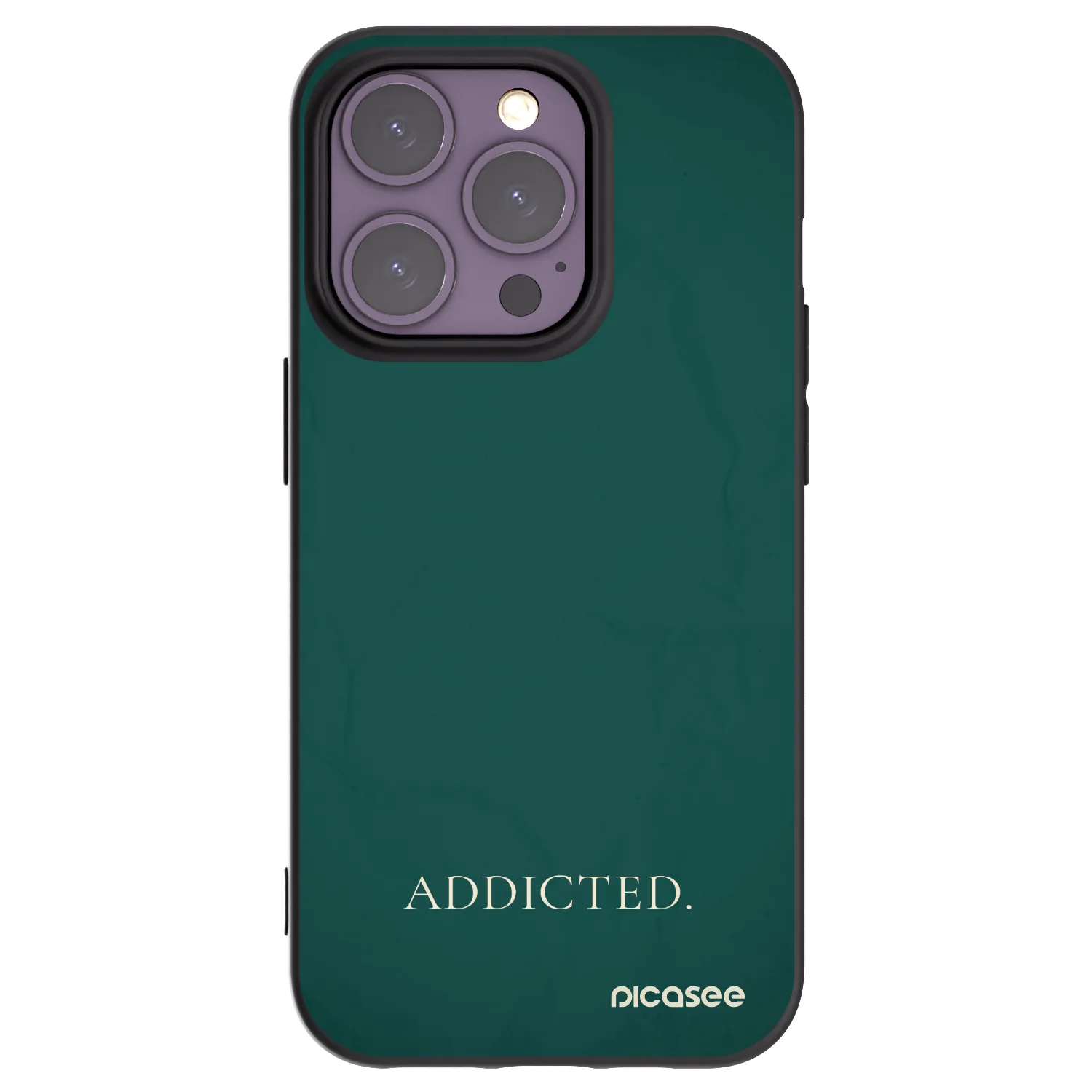 Picasee silikonowe czarne etui na Apple iPhone 14 Pro - Addicted