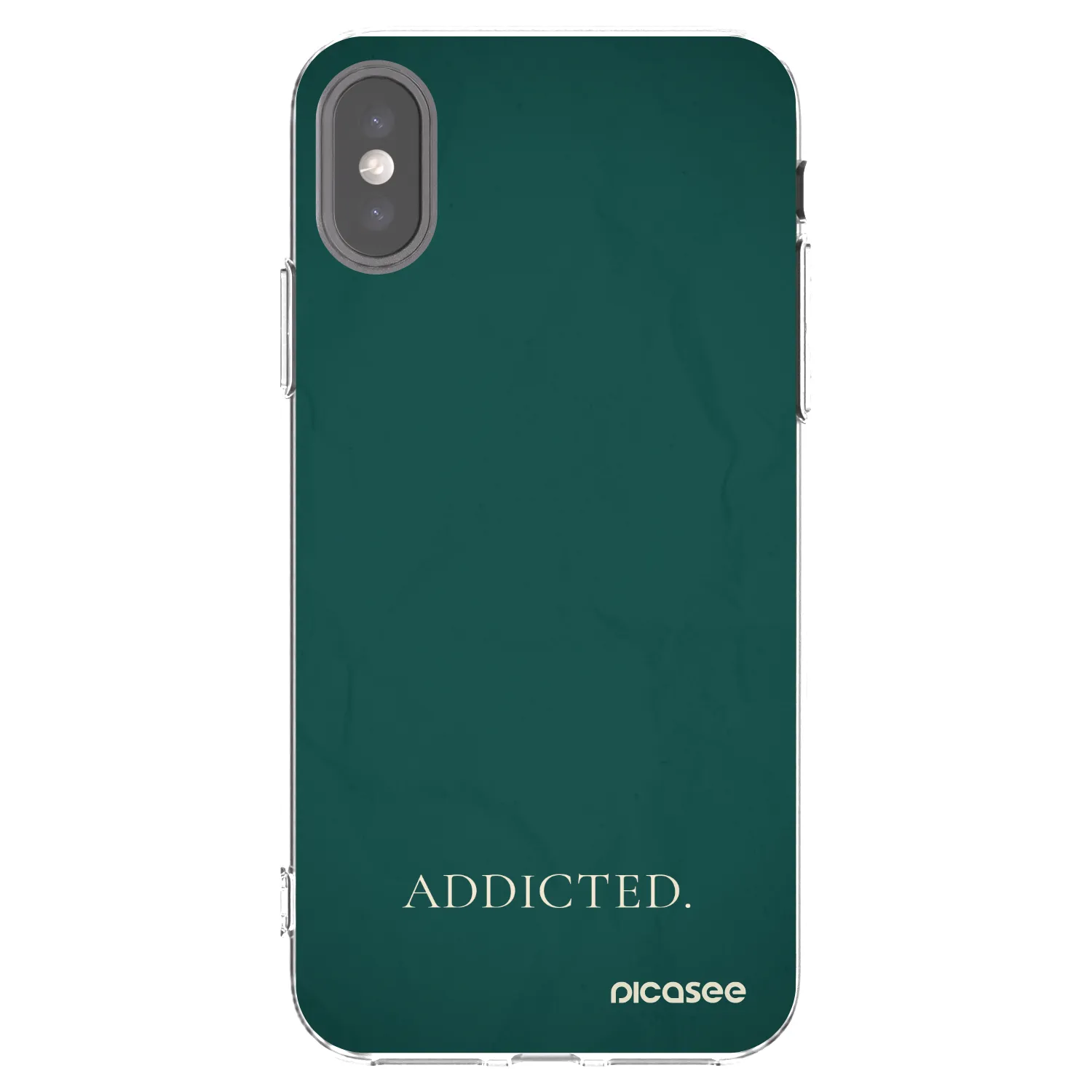Picasee silikonowe przeźroczyste etui na Apple iPhone X/XS - Addicted