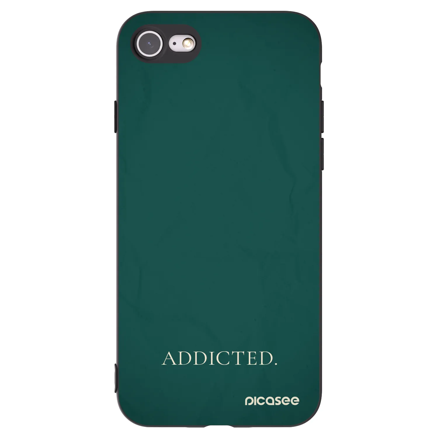 Picasee silikonowe czarne etui na Apple iPhone 8 - Addicted