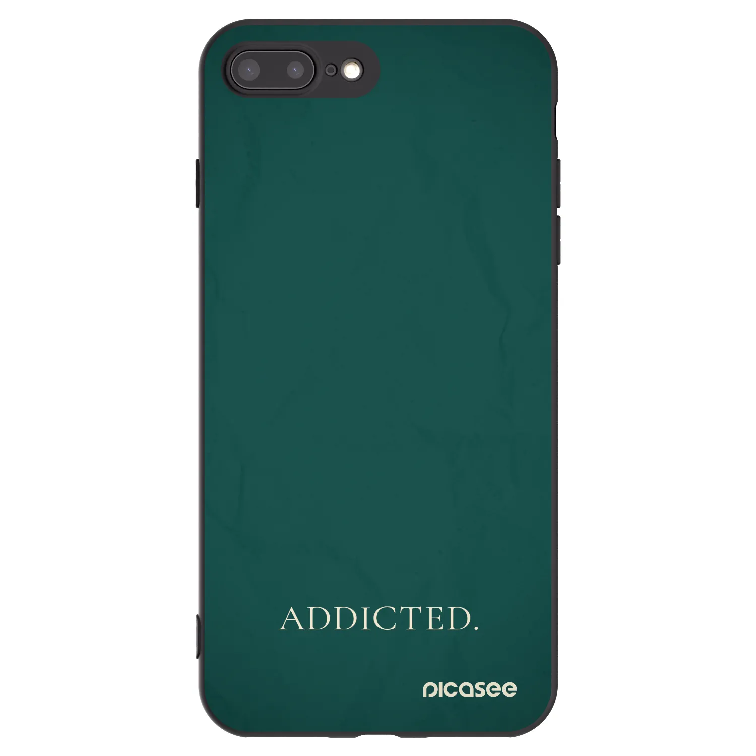 Picasee silikonowe czarne etui na Apple iPhone 8 Plus - Addicted