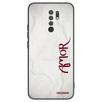 Picasee silikonowe czarne etui na Xiaomi Redmi 9 - Amor