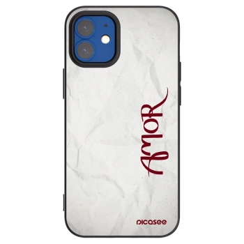 Picasee silikonowe czarne etui na Apple iPhone 12 mini - Amor
