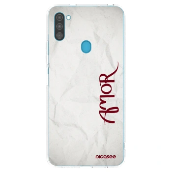 Picasee silikonowe przeźroczyste etui na Samsung Galaxy M11 - Amor