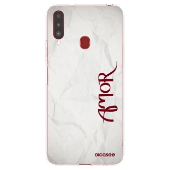 Picasee silikonowe przeźroczyste etui na Samsung Galaxy A20s - Amor