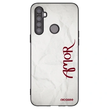 Picasee silikonowe czarne etui na Realme 5 - Amor