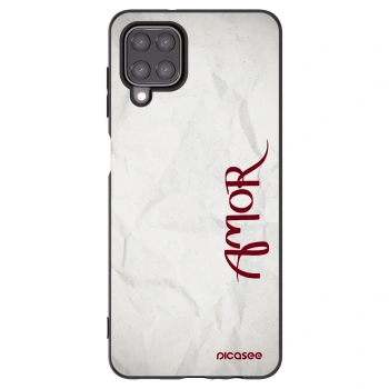 Picasee silikonowe czarne etui na Samsung Galaxy A12 A125F - Amor
