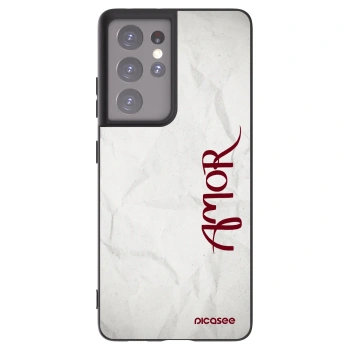 Picasee silikonowe czarne etui na Samsung Galaxy S21 Ultra 5G G998B - Amor