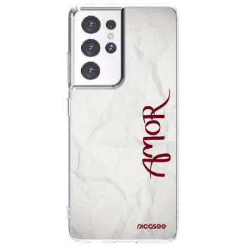 Picasee silikonowe przeźroczyste etui na Samsung Galaxy S21 Ultra 5G G998B - Amor