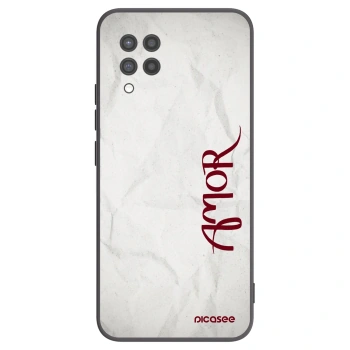 Picasee silikonowe czarne etui na Samsung Galaxy A42 A426B - Amor