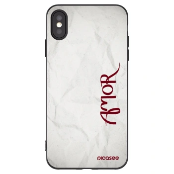 Picasee silikonowe czarne etui na Apple iPhone XS Max - Amor