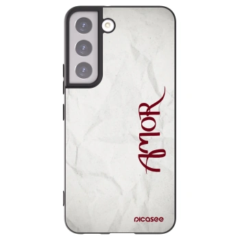 Picasee silikonowe czarne etui na Samsung Galaxy S22 5G - Amor