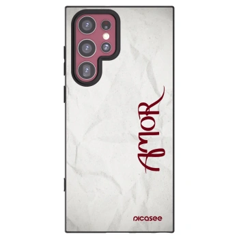 Picasee silikonowe czarne etui na Samsung Galaxy S22 Ultra 5G - Amor