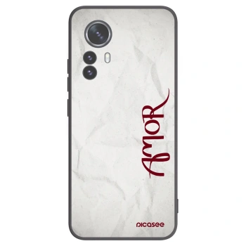 Picasee silikonowe czarne etui na Xiaomi 12 Pro - Amor