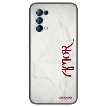 Picasee silikonowe czarne etui na OPPO A16s - Amor