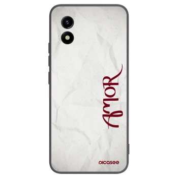 Picasee silikonowe czarne etui na Vivo Y01 - Amor