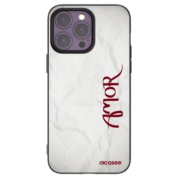 Picasee silikonowe czarne etui na Apple iPhone 14 Pro Max - Amor
