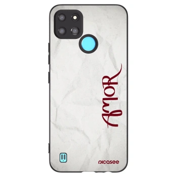Picasee silikonowe czarne etui na Realme C21Y - Amor