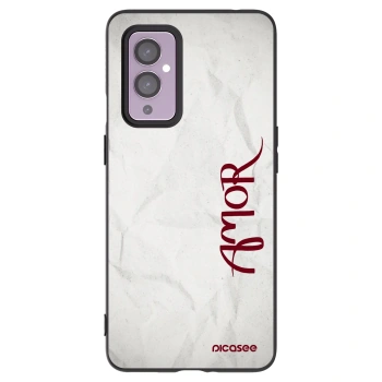 Picasee silikonowe czarne etui na OnePlus 9 - Amor