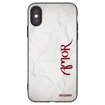 Picasee silikonowe czarne etui na Apple iPhone X/XS - Amor