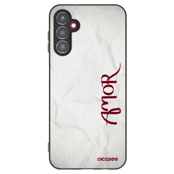 Picasee silikonowe czarne etui na Samsung Galaxy A14 4G A145R - Amor