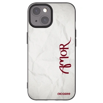 Picasee silikonowe czarne etui na Apple iPhone 15 - Amor
