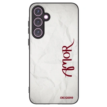 Picasee silikonowe czarne etui na Samsung Galaxy A35 5G A356B - Amor