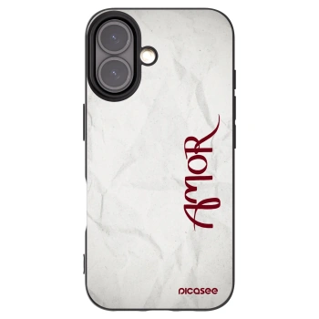 Picasee silikonowe czarne etui na Apple iPhone 16 - Amor
