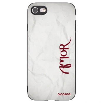 Picasee silikonowe czarne etui na Apple iPhone 8 - Amor