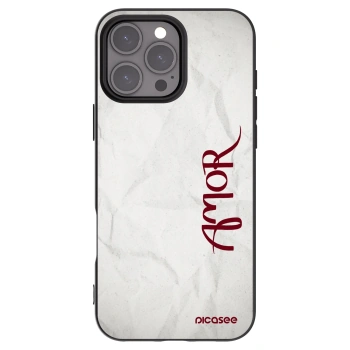 Picasee silikonowe czarne etui na Apple iPhone 16 Pro Max - Amor
