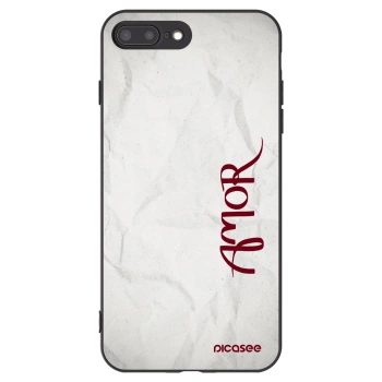 Picasee silikonowe czarne etui na Apple iPhone 7 Plus - Amor