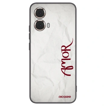 Picasee silikonowe czarne etui na Motorola Moto G85 - Amor