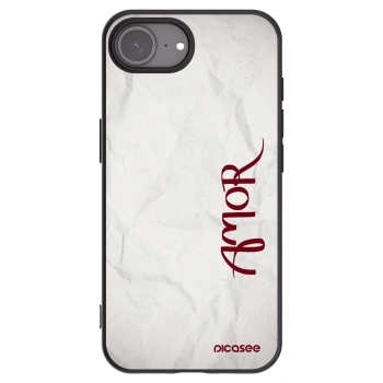 Picasee silikonowe czarne etui na Apple iPhone 16e - Amor