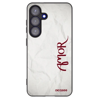 Picasee silikonowe czarne etui na Samsung Galaxy S25 5G - Amor