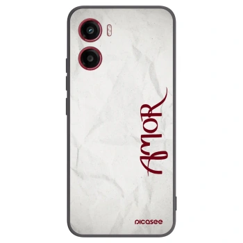 Picasee silikonowe czarne etui na Motorola Moto G05 - Amor