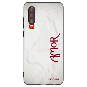 Picasee silikonowe czarne etui na Huawei P30 - Amor