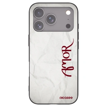 Picasee silikonowe czarne etui na Apple iPhone 17 Pro - Amor