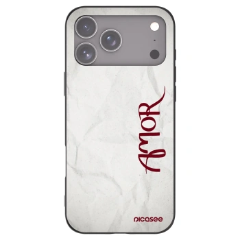 Picasee silikonowe czarne etui na Apple iPhone 17 Pro Max - Amor