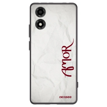 Picasee silikonowe czarne etui na Motorola Moto E14 - Amor