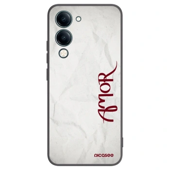 Picasee silikonowe czarne etui na Vivo Y29s 5G - Amor