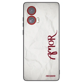 Picasee silikonowe czarne etui na Motorola Edge 50 Fusion - Amor