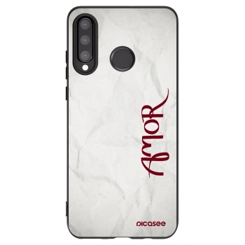 Picasee silikonowe czarne etui na Huawei P30 Lite - Amor