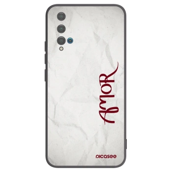 Picasee silikonowe czarne etui na Huawei Nova 5T - Amor