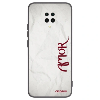 Picasee silikonowe czarne etui na Xiaomi Redmi Note 9 Pro - Amor