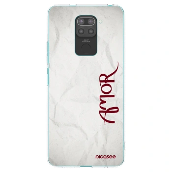 Picasee silikonowe czarne etui na Xiaomi Redmi Note 9 - Amor