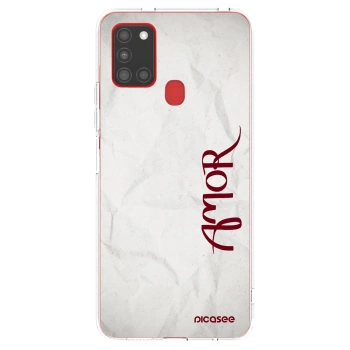Picasee silikonowe przeźroczyste etui na Samsung Galaxy A21s - Amor