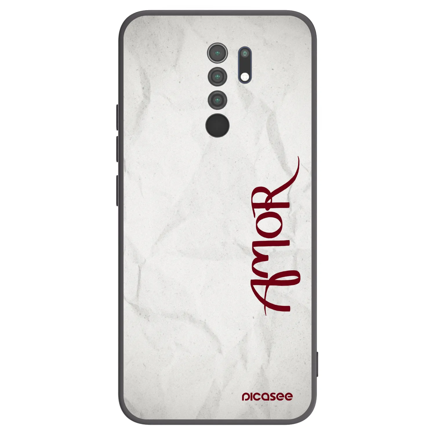 Picasee silikonowe czarne etui na Xiaomi Redmi 9 - Amor