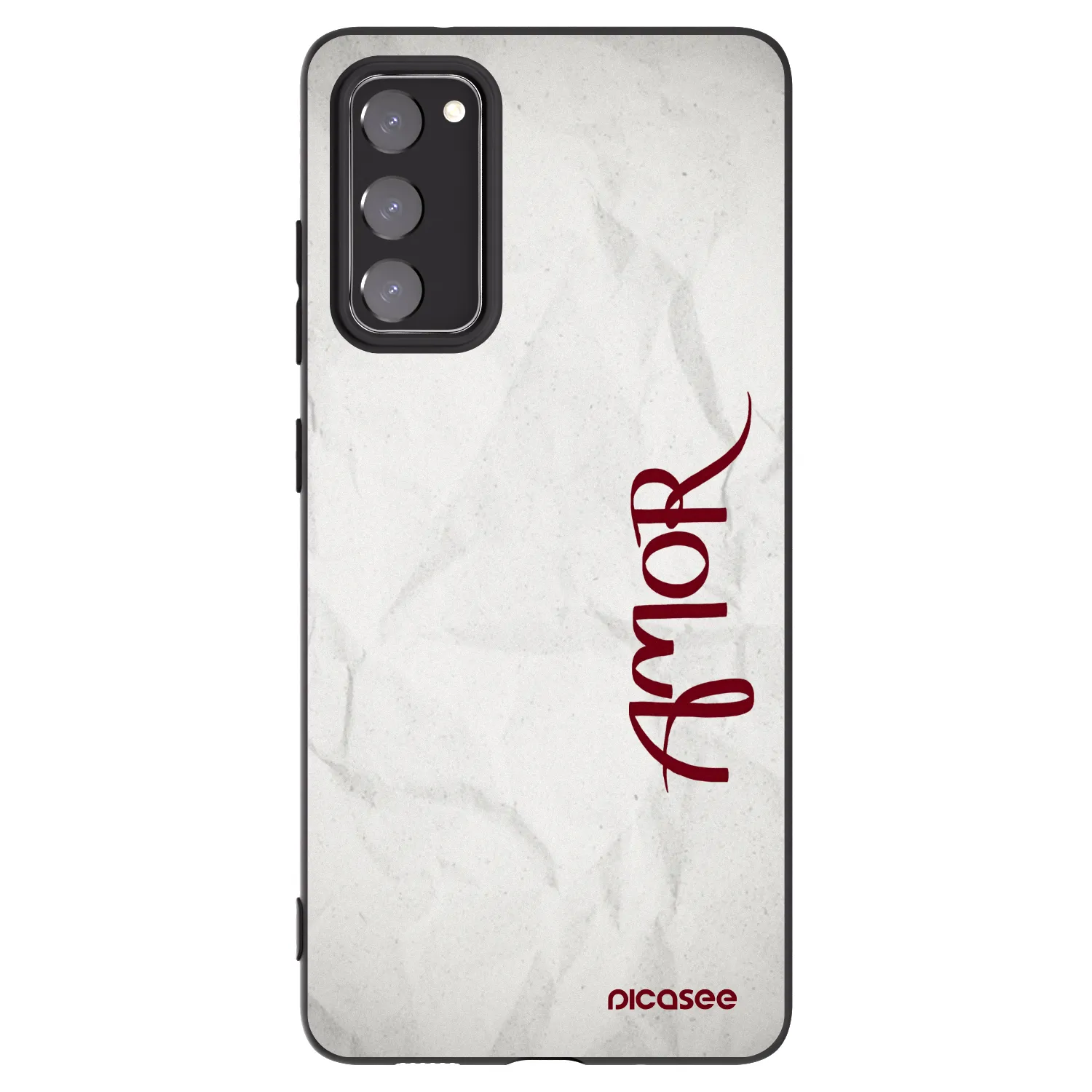 Picasee silikonowe czarne etui na Samsung Galaxy S20 FE - Amor