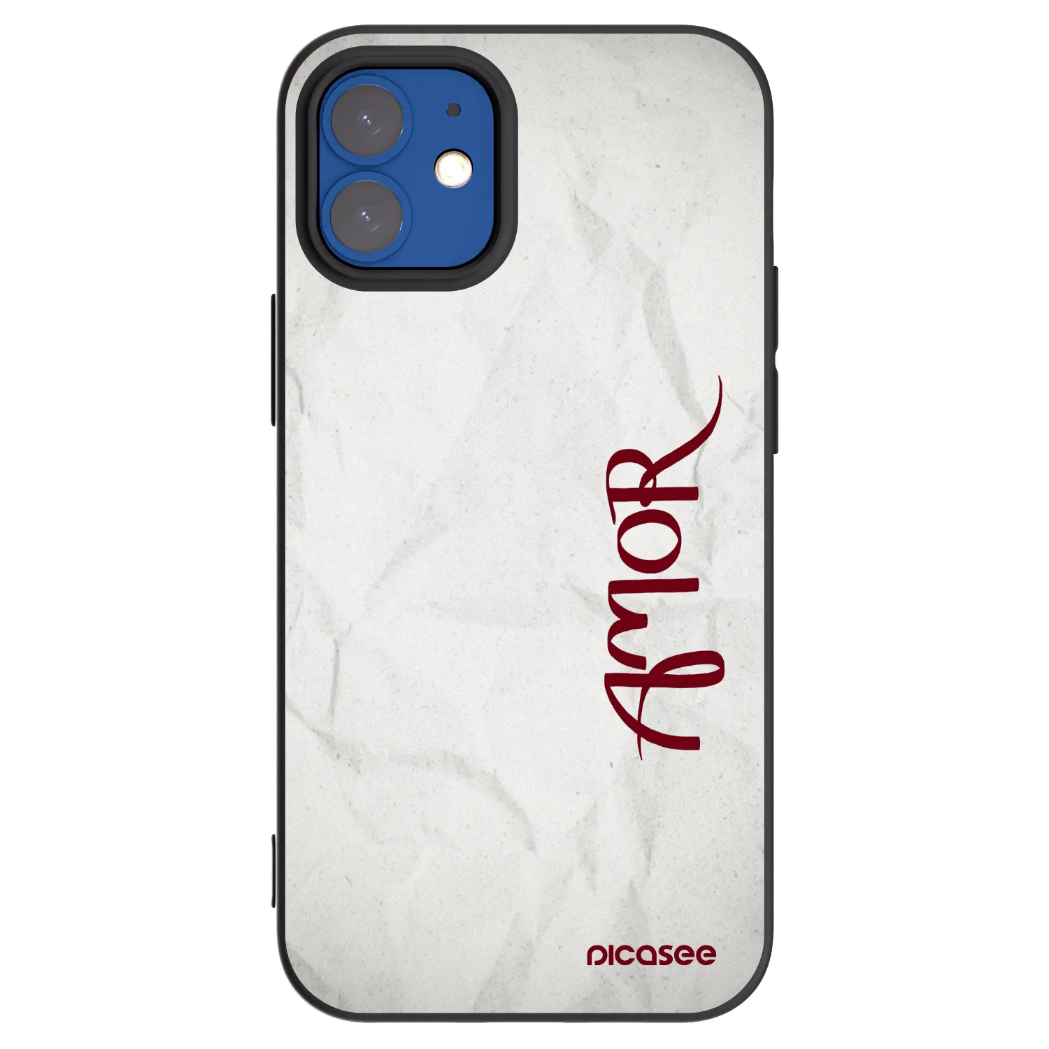 Picasee silikonowe czarne etui na Apple iPhone 12 mini - Amor