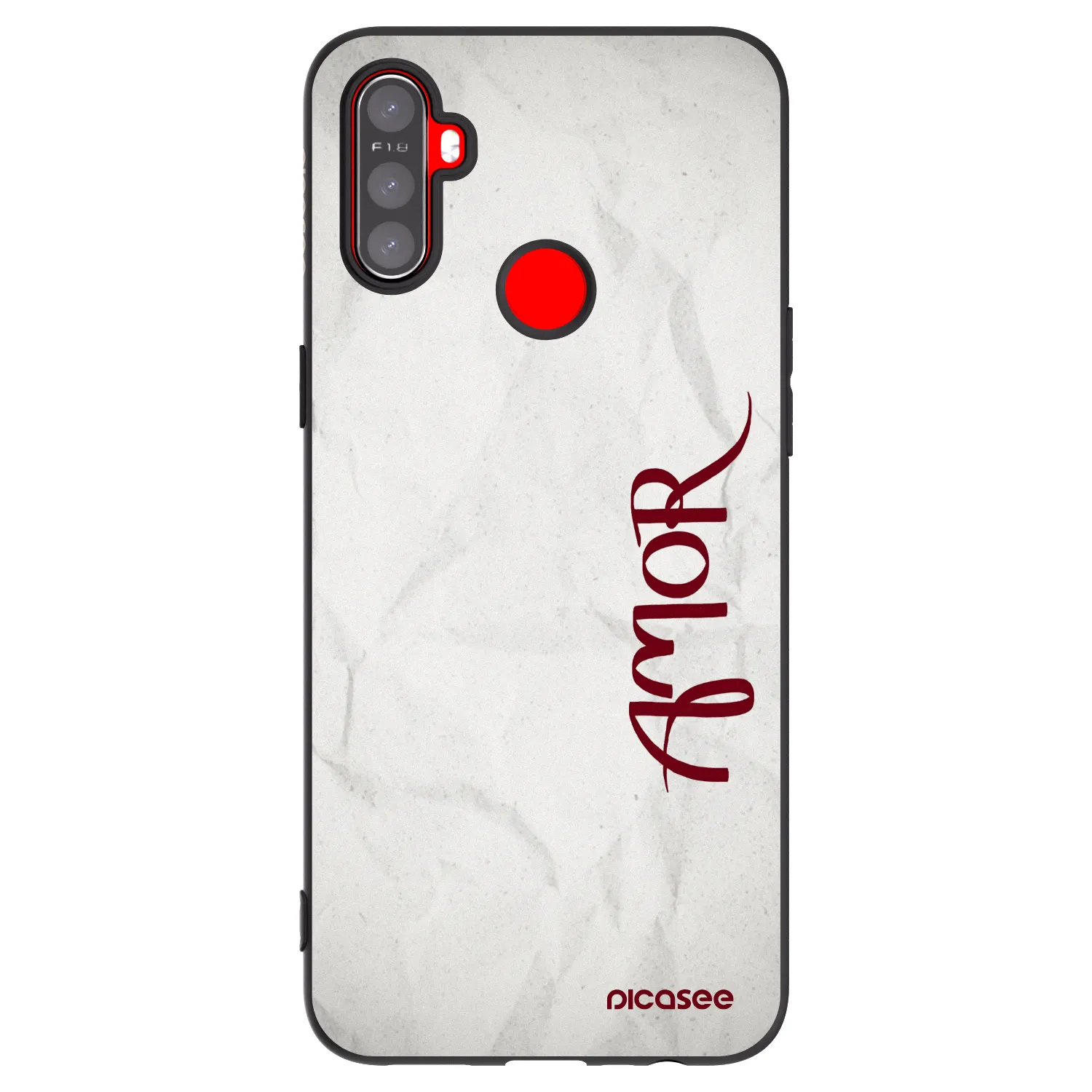Picasee silikonowe czarne etui na Realme C3 - Amor