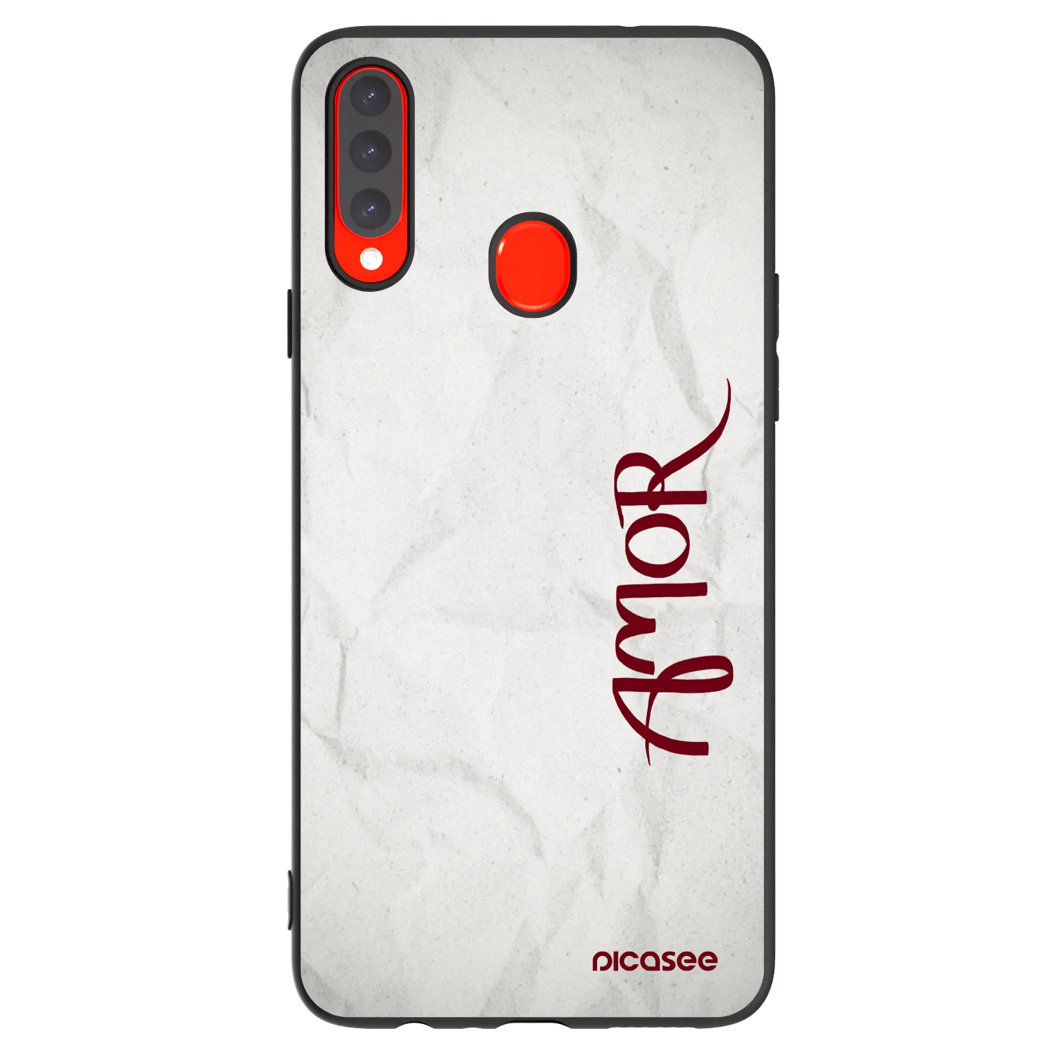 Picasee silikonowe czarne etui na Samsung Galaxy A20s - Amor
